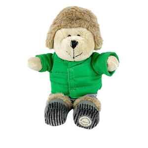 STARBUCKS Bear Plush Stuffed Animal Green Puffer Jacket Winter Outfit 2017